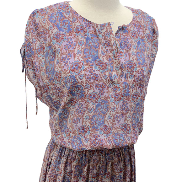 Frye NWT Violet Dusk Printed Ruched Dress, Size Small but runs big - Picture 10 of 16